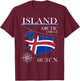 Island - Arctic Circle - Polar North Iceland Icelandic Flag T-Shirt - T-Shirt | Maroon