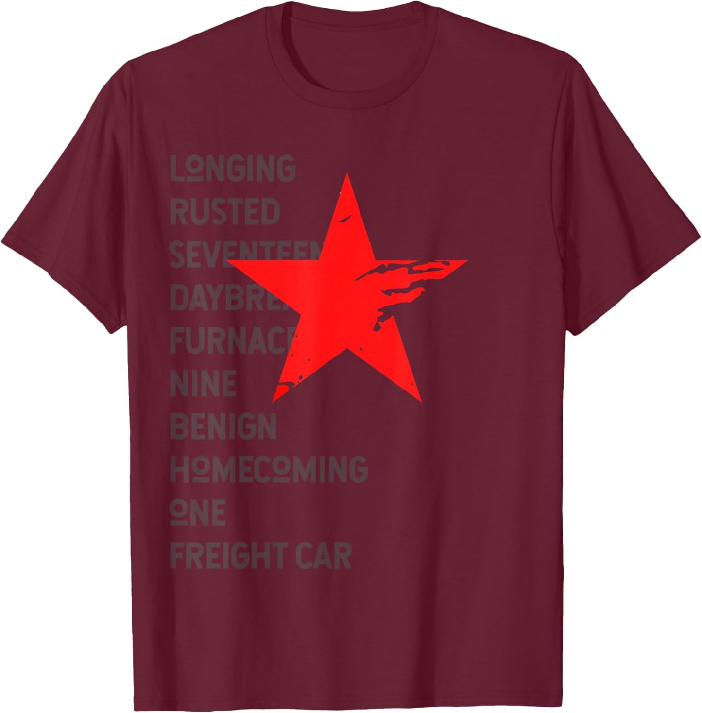 Red Soldier Trigger Words Winter Star Hero T-Shirt - T-Shirt | Maroon