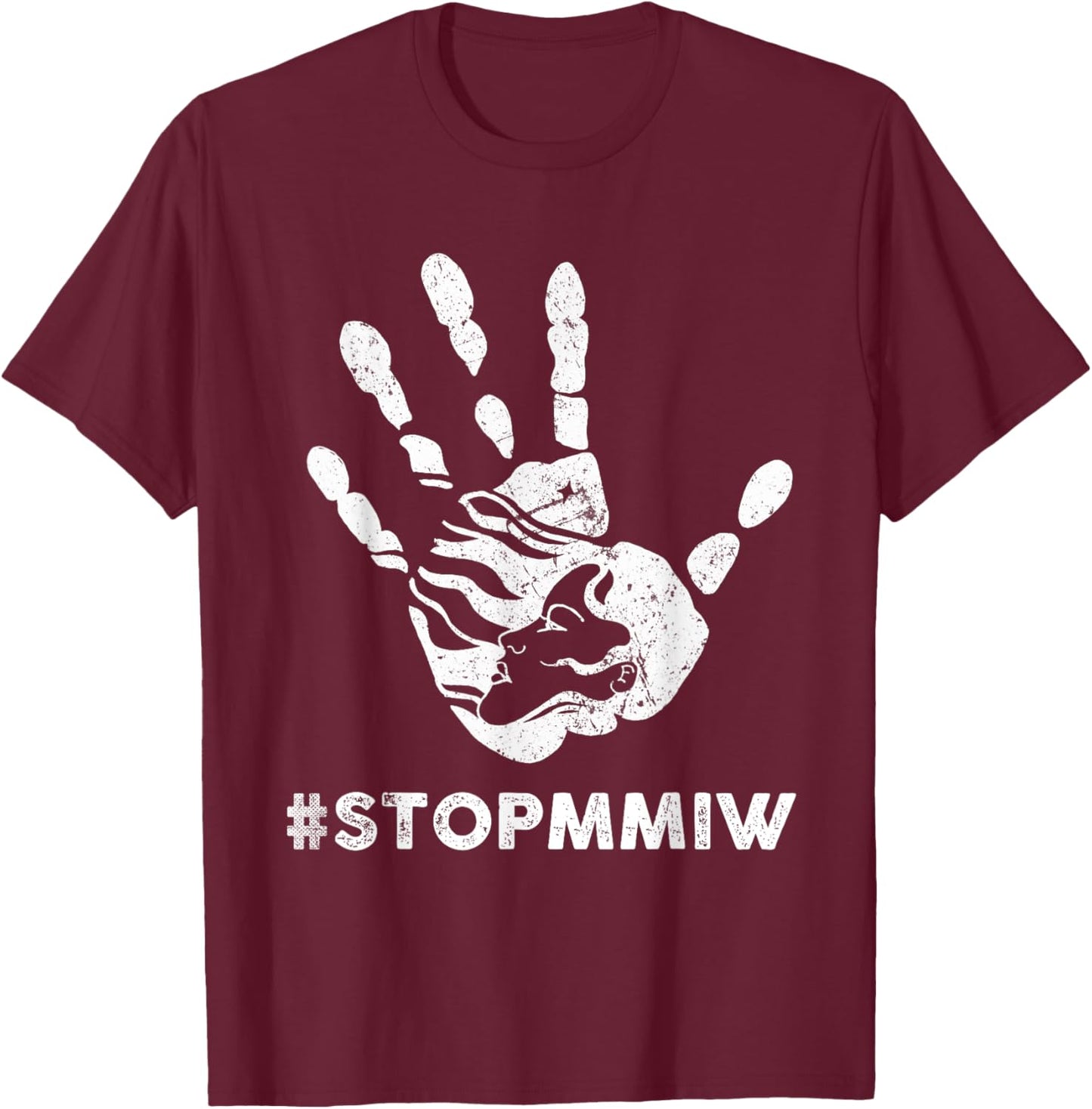 Stop MMIW American Indigenous Women T-Shirt - T-Shirt | Maroon