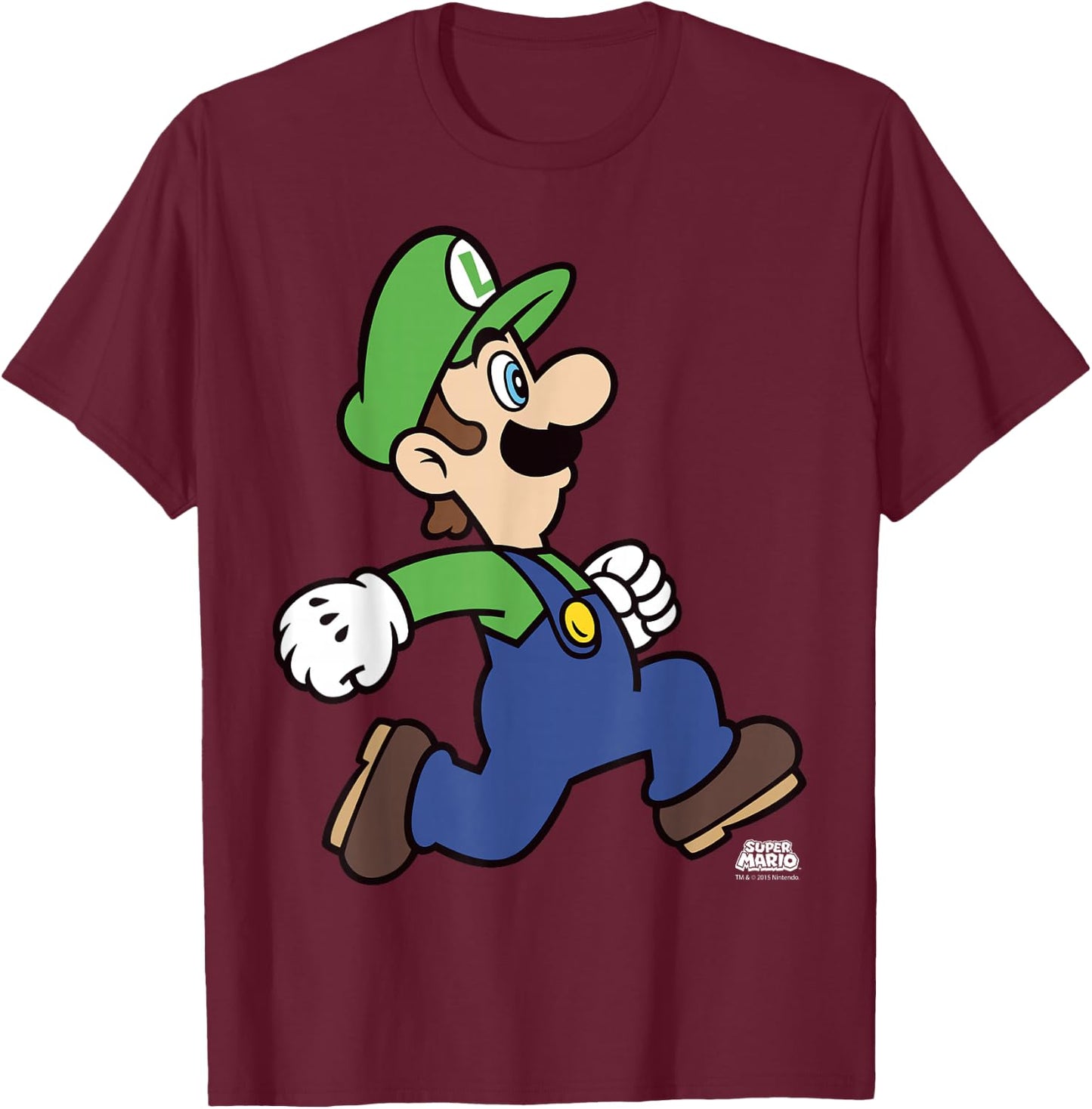 Super Mario Luigi Run Portrait T-Shirt - T-Shirt | Maroon