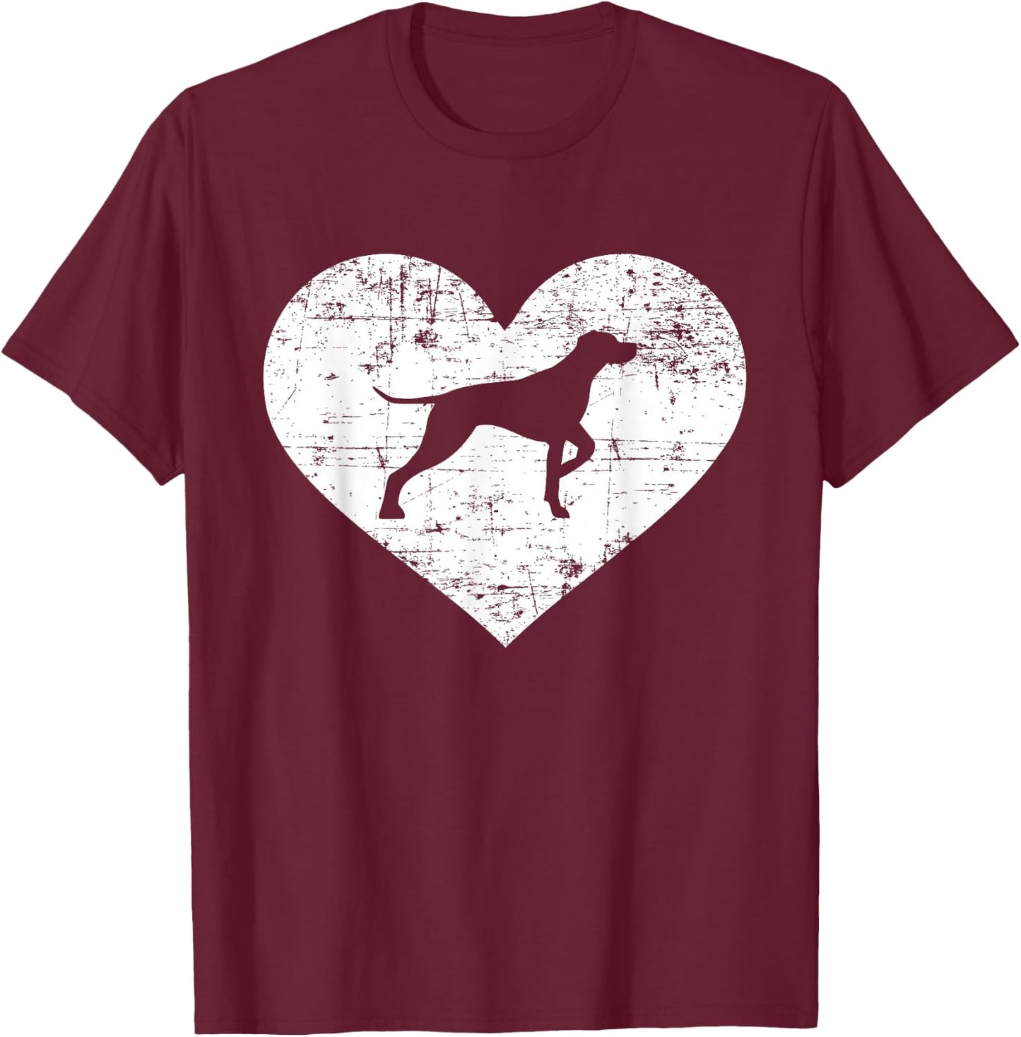 German Shorthaired Pointer heart T-Shirt - T-Shirt | Maroon