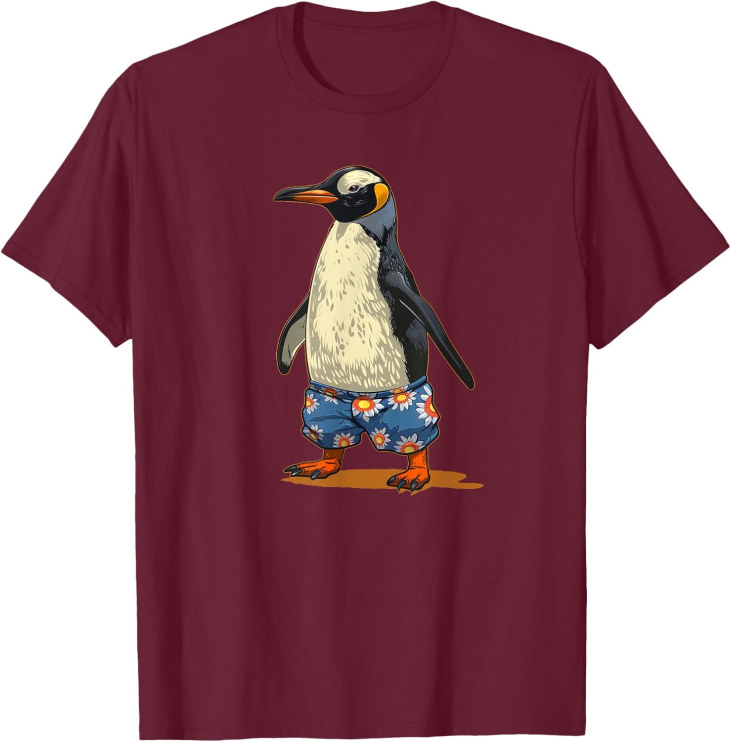 Cool Summer emperor Penguin for Boys and Girls T-Shirt - T-Shirt | Maroon