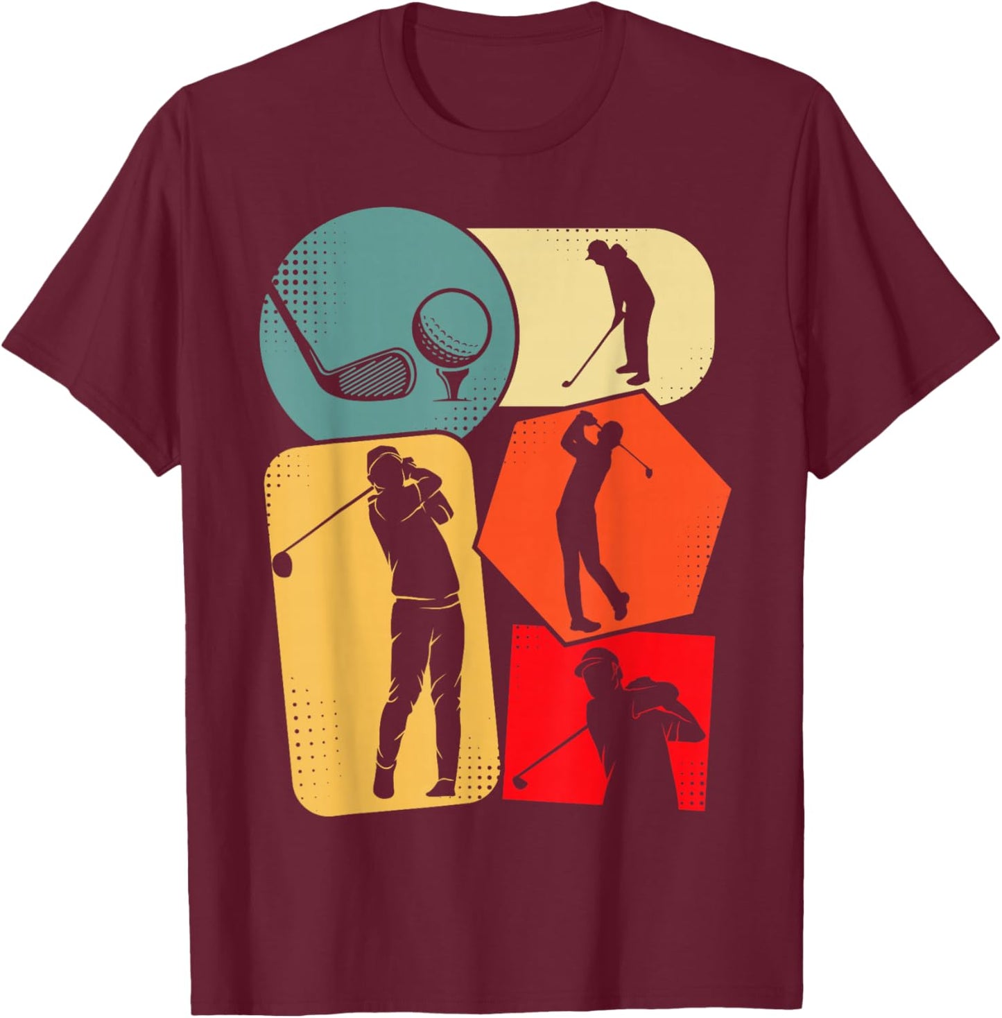 Golf Golfer Kids Boys Men Golfing T-Shirt - T-Shirt | Maroon