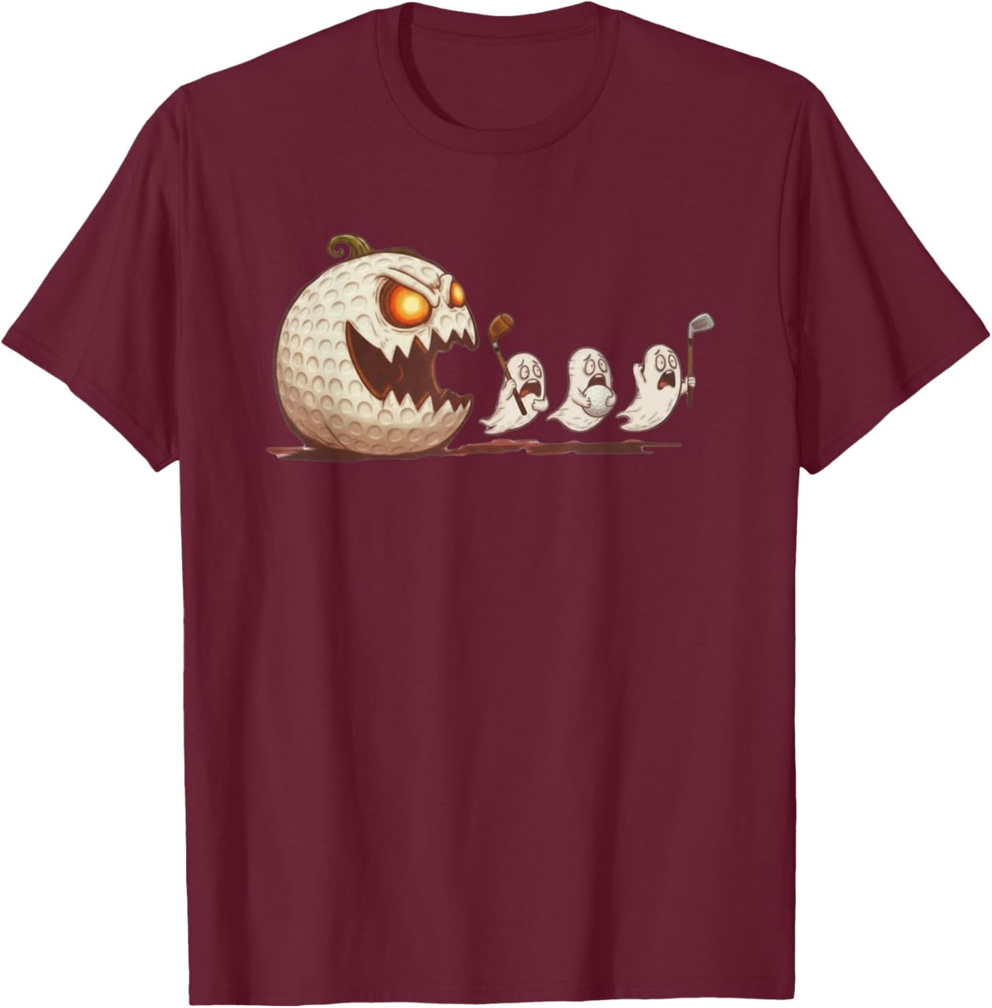 Funny Halloween Golf Golfer T-Shirt - T-Shirt | Maroon