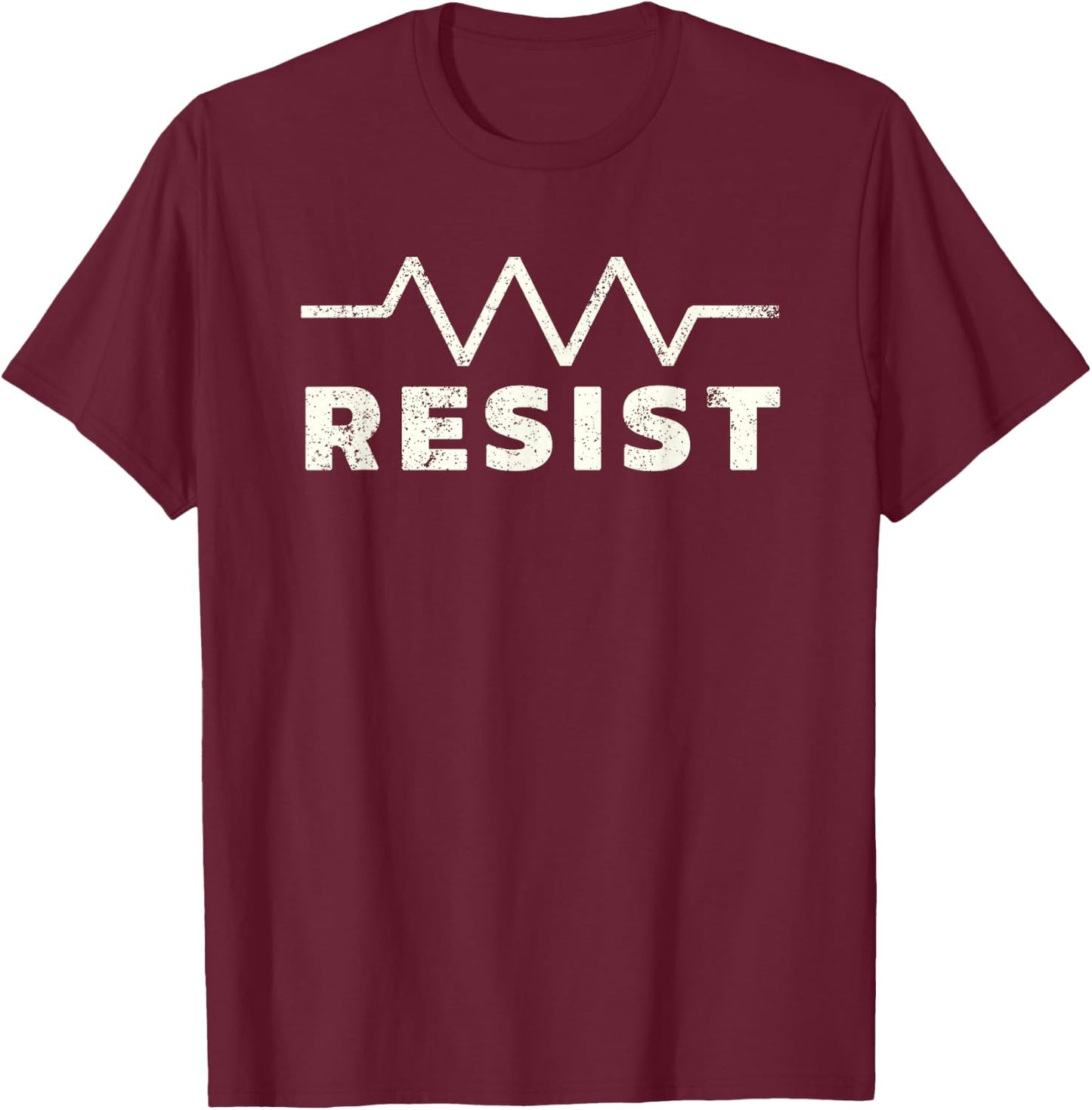 Resistor Symbol Resist Funny Electrical Engineering T-Shirt - T-Shirt | Maroon