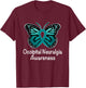 Occipital Neuralgia Awareness Warrior Support Teal Ribbon T-Shirt - T-Shirt | Maroon