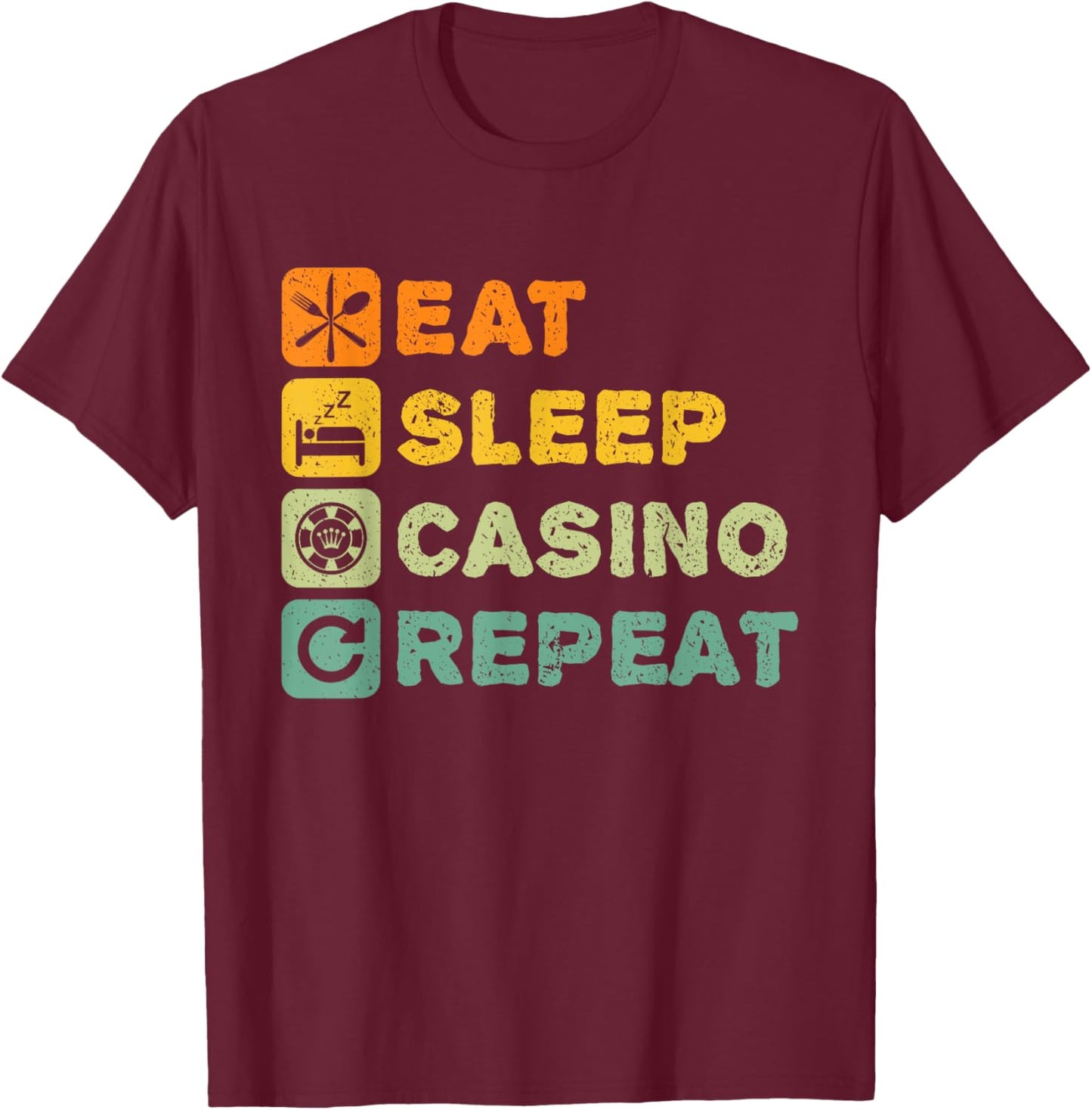 Funny Casino Play Poker Slot Machine Lover Player Gift T-Shirt - T-Shirt | Maroon