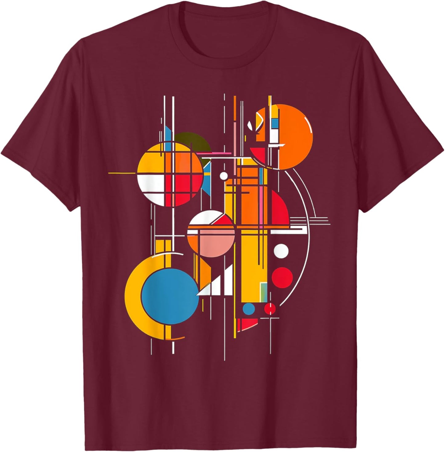 @rtY Abstract Geometric Colorful Artwork Graphic , Small T-Shirt - T-Shirt | Maroon