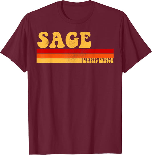 SAGE Name Personalized Idea Men Retro Vintage SAGE T-Shirt - T-Shirt | Maroon