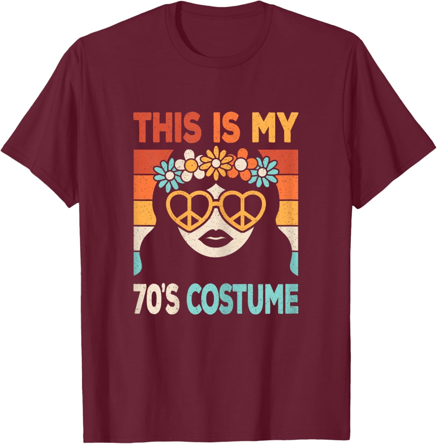 This Is My 70s Costume Disco Party 1970s 70s Outfit Women T-Shirt - T-Shirt | Maroon