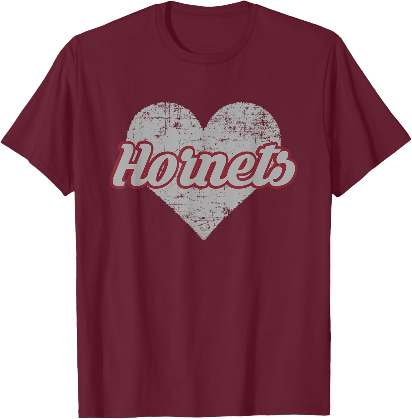 Metcalfe County Hornets Over Heart T-Shirt - T-Shirt | Maroon