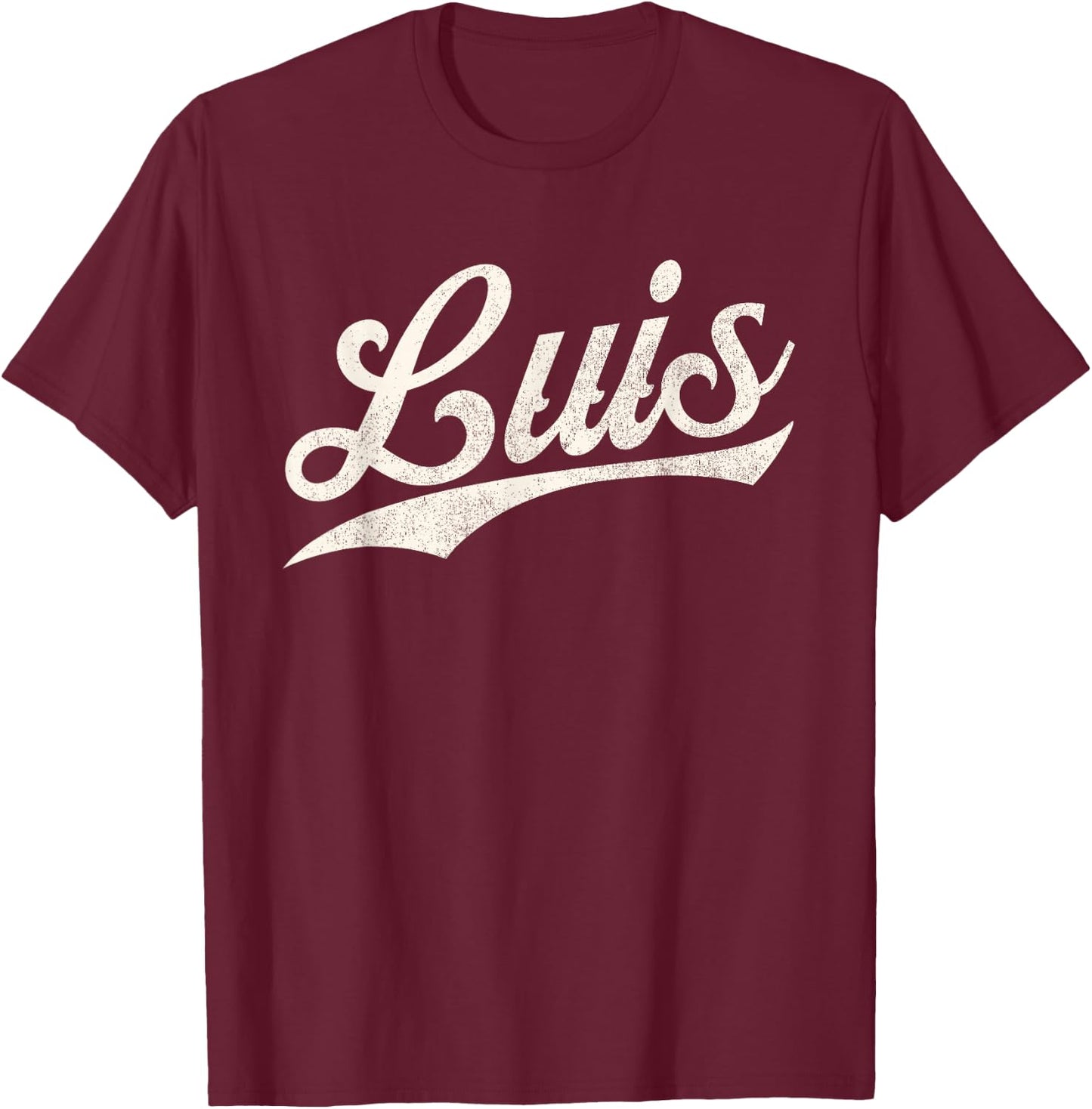Luis Name, Retro Vintage Luis Given Name T-Shirt - T-Shirt | Maroon