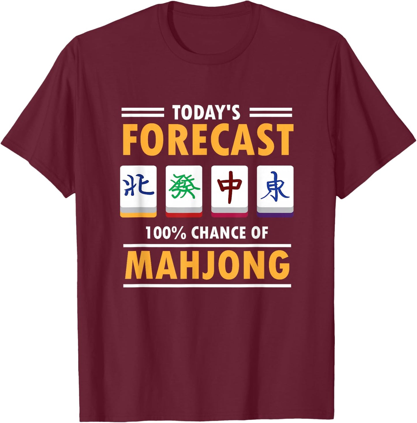 Mah Jong 100% de chances de reussite & Gifts -Adults Black Small Classic Fit Short Sleeve T-Shirt - T-Shirt | Maroon
