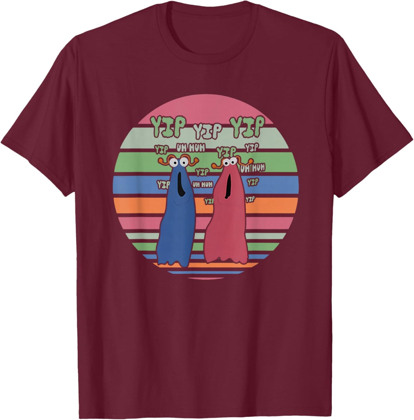 Yip Yip Yip Yip Uh Huh Yip Uh Huh Yip Apparel T-Shirt - T-Shirt | Maroon