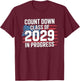 Class Of 2029 Count Down 8th Grade Graduation American Flag T-Shirt - T-Shirt | Maroon