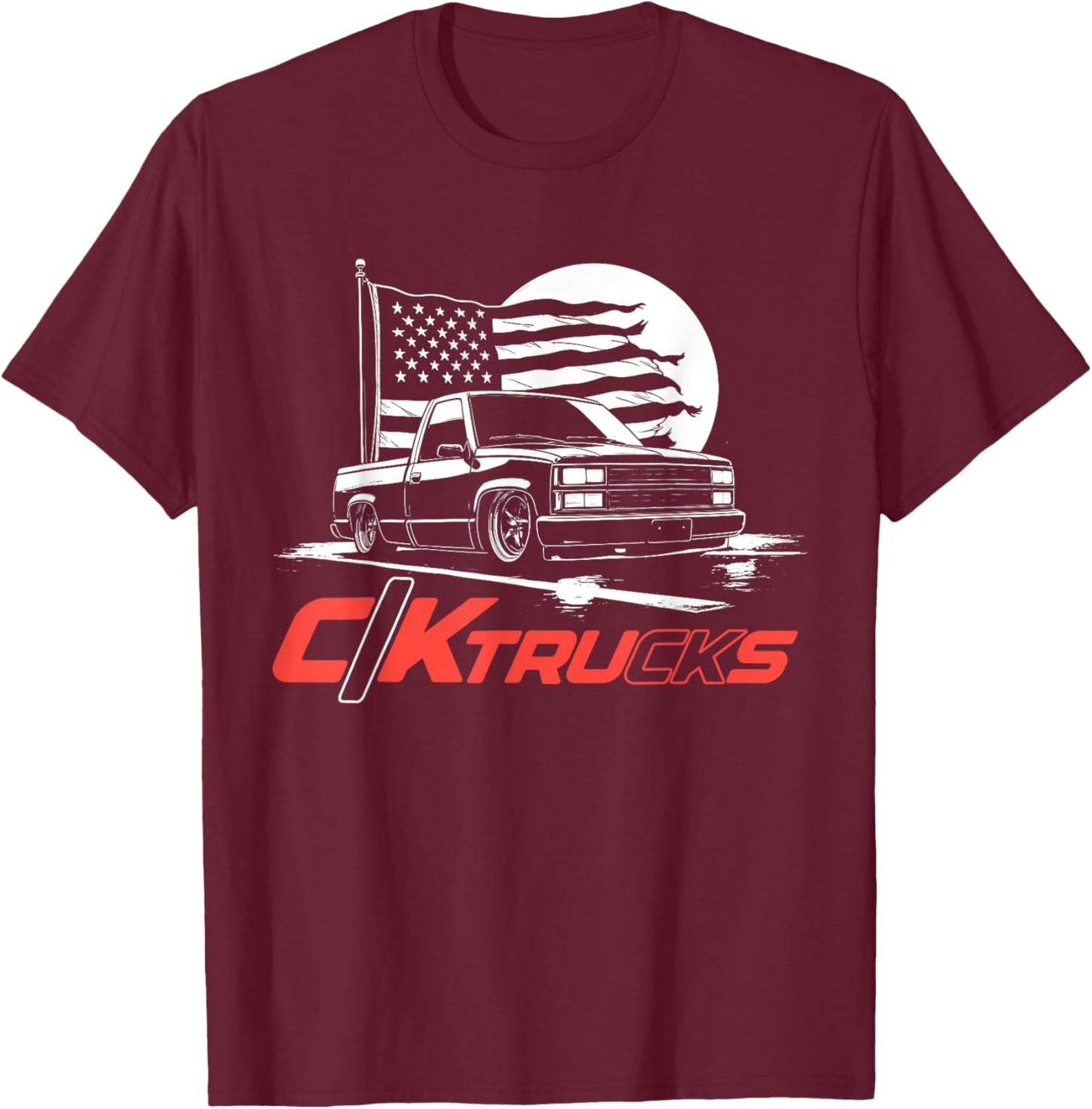 OBS Single Cab Truck Old Body Style Retro 4th Gen CK T-Shirt - T-Shirt | Maroon