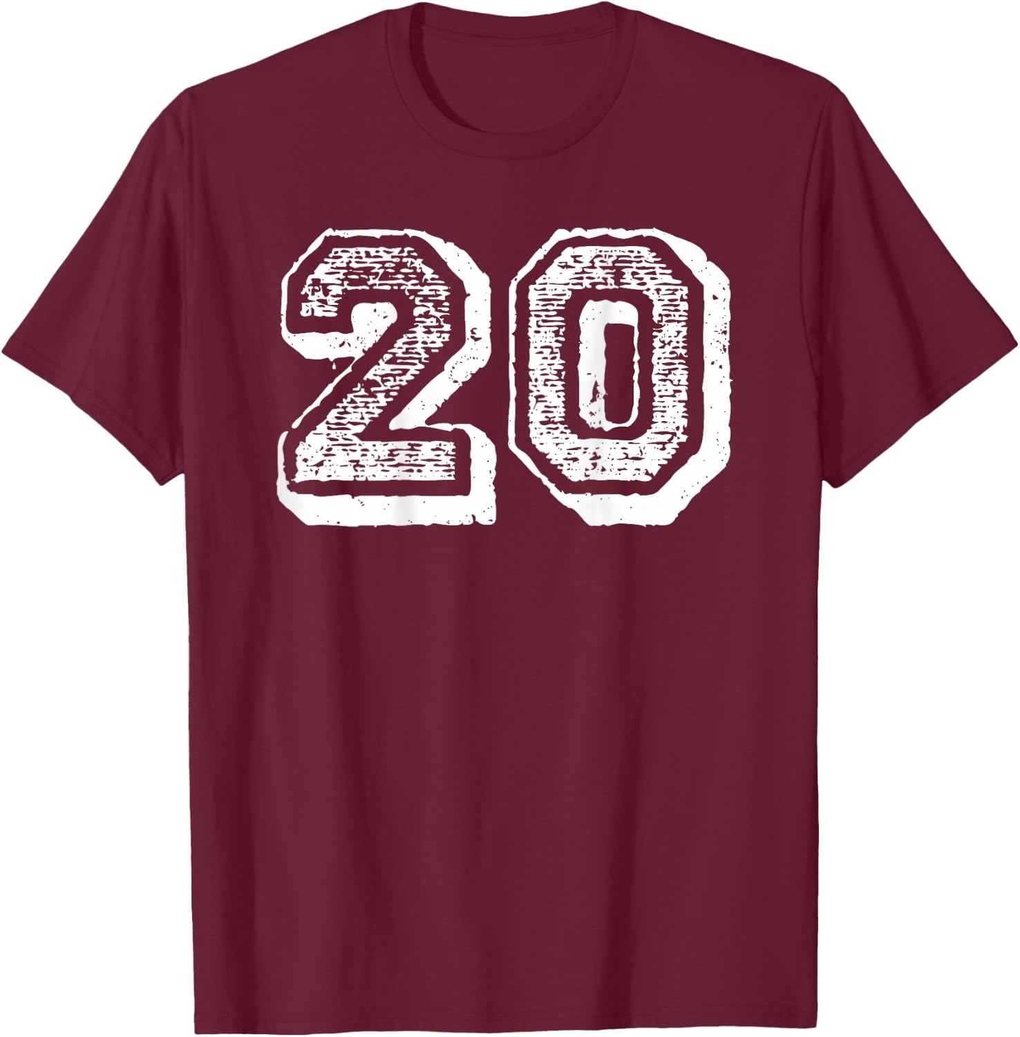 Number 20 Sports Jersey Player #20 Fan BACK PRINT Vintage T-Shirt - T-Shirt | Maroon