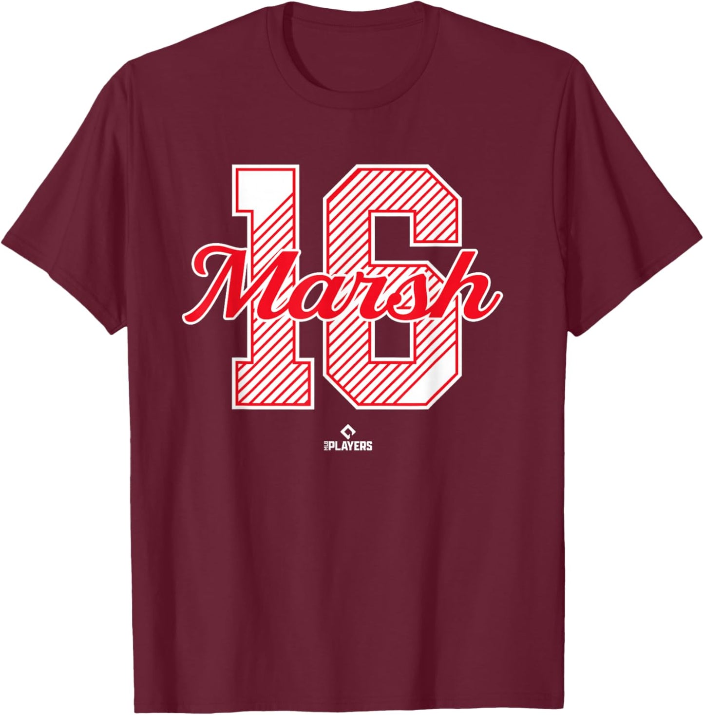 Brandon Marsh 16 Philadelphia MLBPA T-Shirt - T-Shirt | Maroon