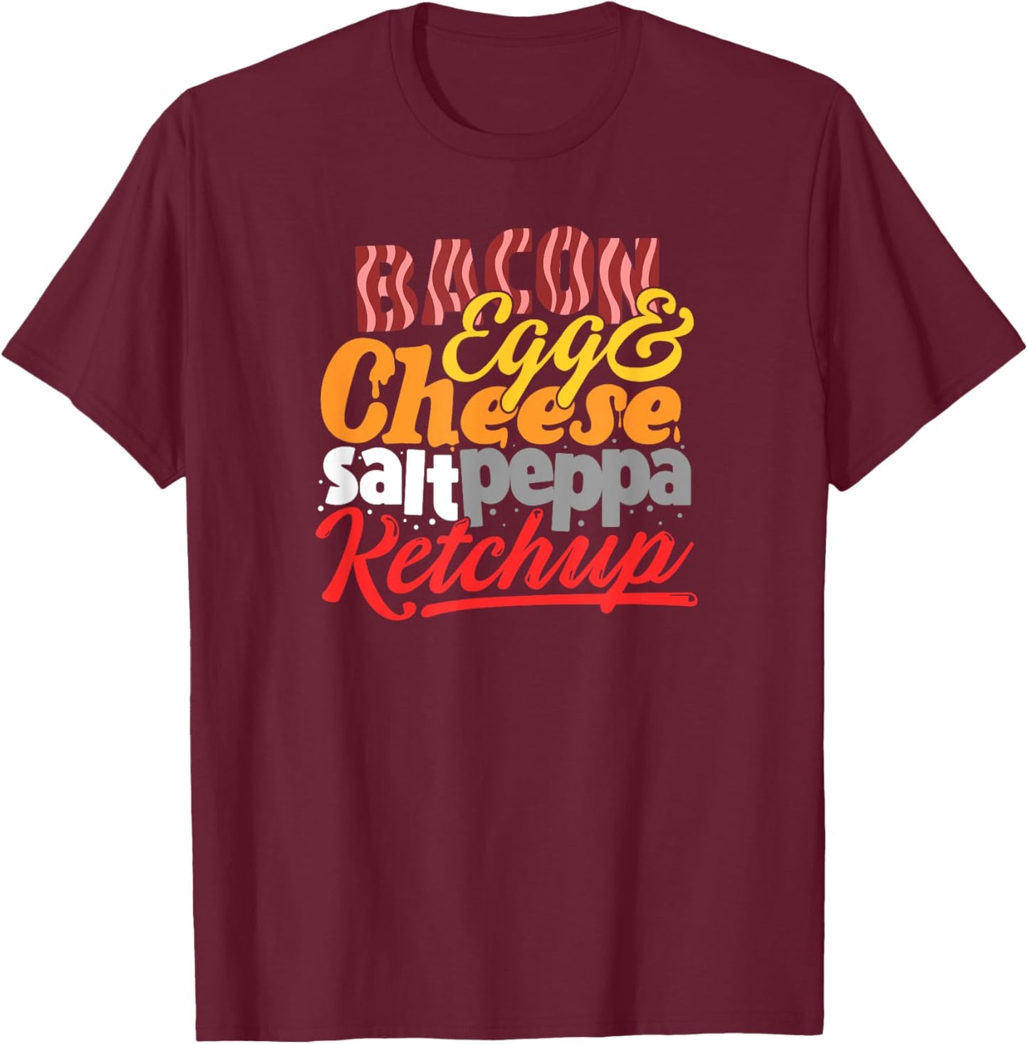 New York Breakfast Sandwich BECSPK Bacon Egg & Cheese Foodie T-Shirt - T-Shirt | Maroon
