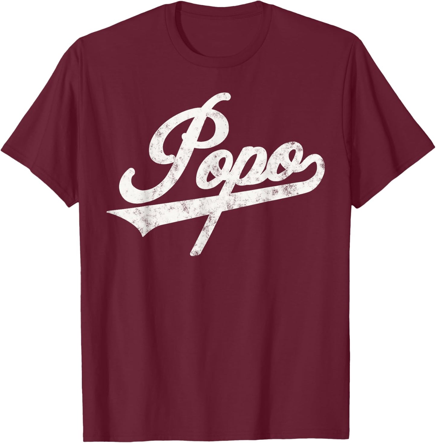 Popo Retro Style for Papa Grandpa T-Shirt - T-Shirt | Maroon