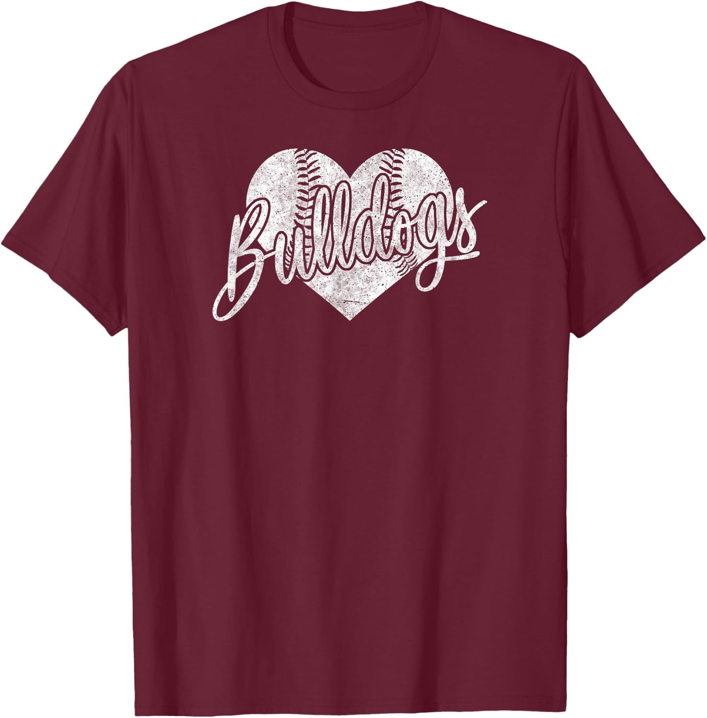 Bulldogs Baseball Softball High School Team Mascot Mom T-Shirt - T-Shirt | Maroon