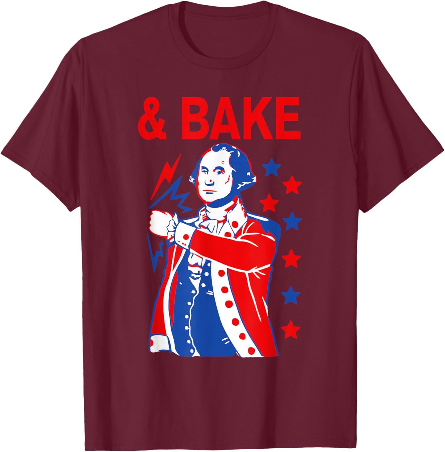 Funny Shake and Bake 4th of July Couple Matching & Bake T-Shirt - T-Shirt | Maroon