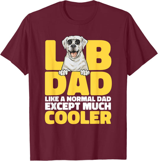 White Labrador Retriever White Lab Dad T-Shirt - T-Shirt | Maroon