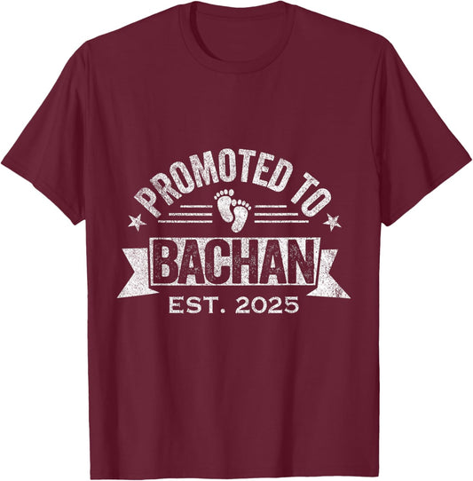 Promoted To Bachan Est. 2025 Japanese Grandma T-Shirt - T-Shirt | Maroon