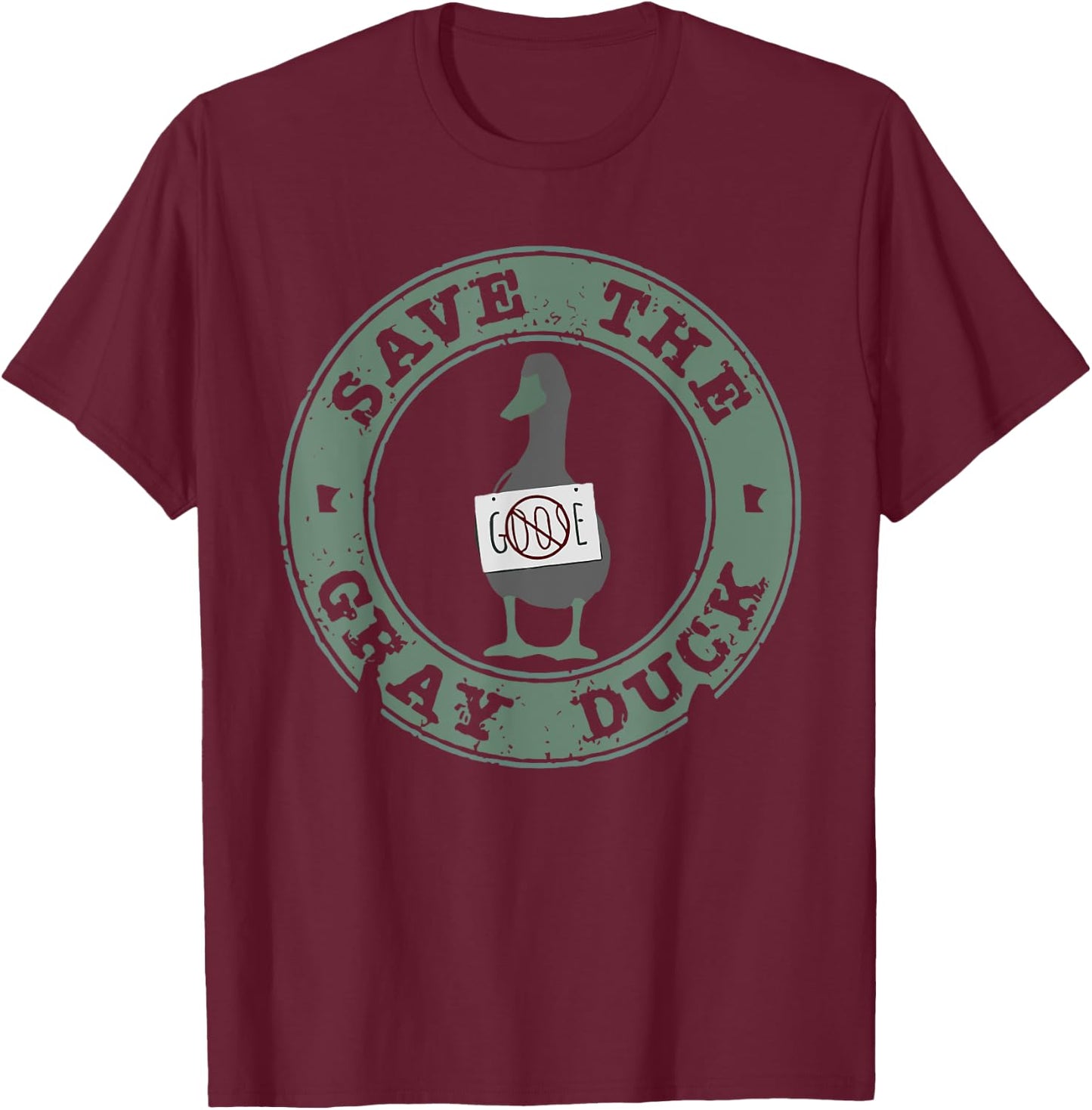 Save The Gray Duck Funny Animals Christmas Farm Lover Goose T-Shirt - T-Shirt | Maroon