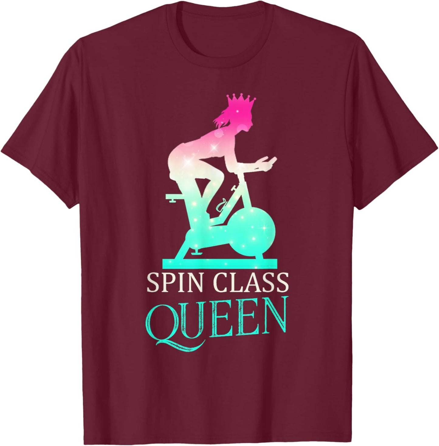 Spin Class Queen - Spinning T-Shirt - T-Shirt | Maroon