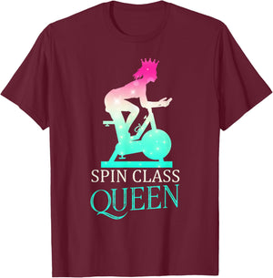 Spin Class Queen - Spinning T-Shirt - T-Shirt | Maroon