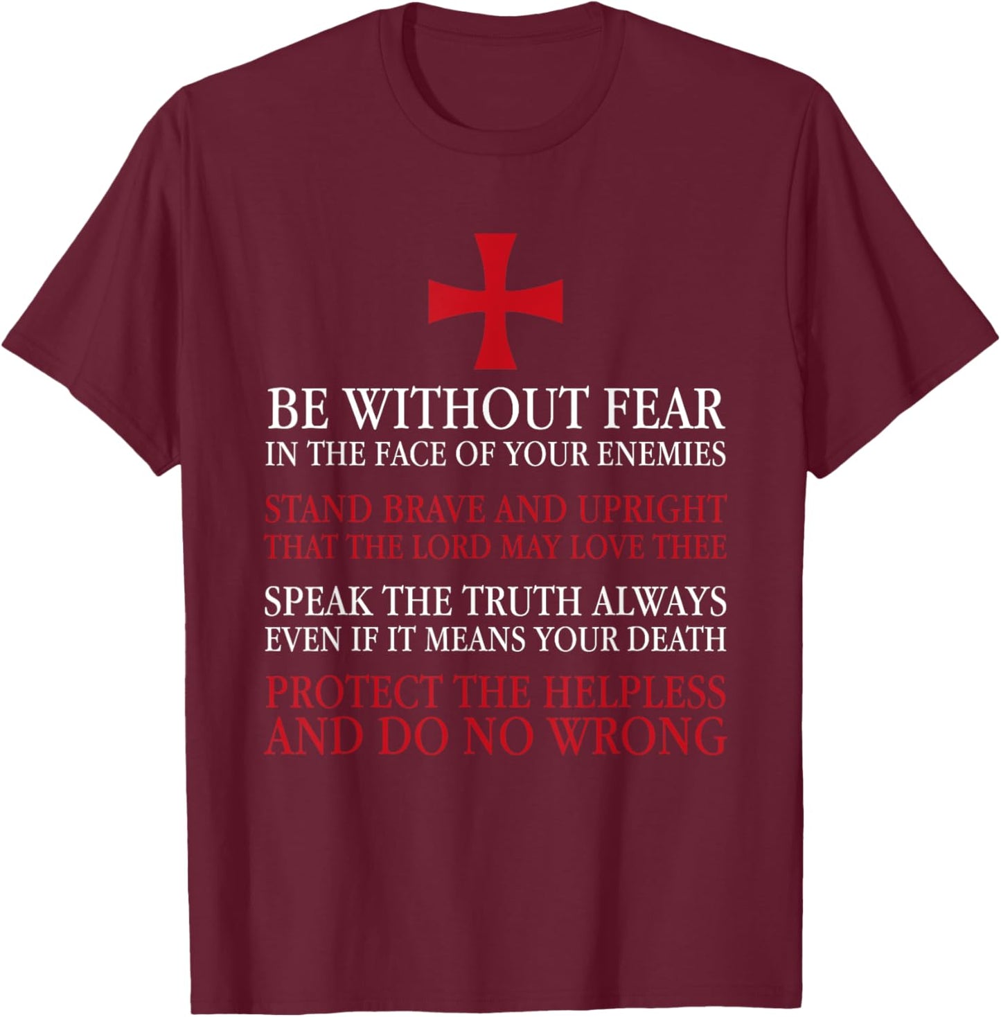 Crusader Knight Knights Templar Cod Ren Faire T-Shirt - T-Shirt | Maroon