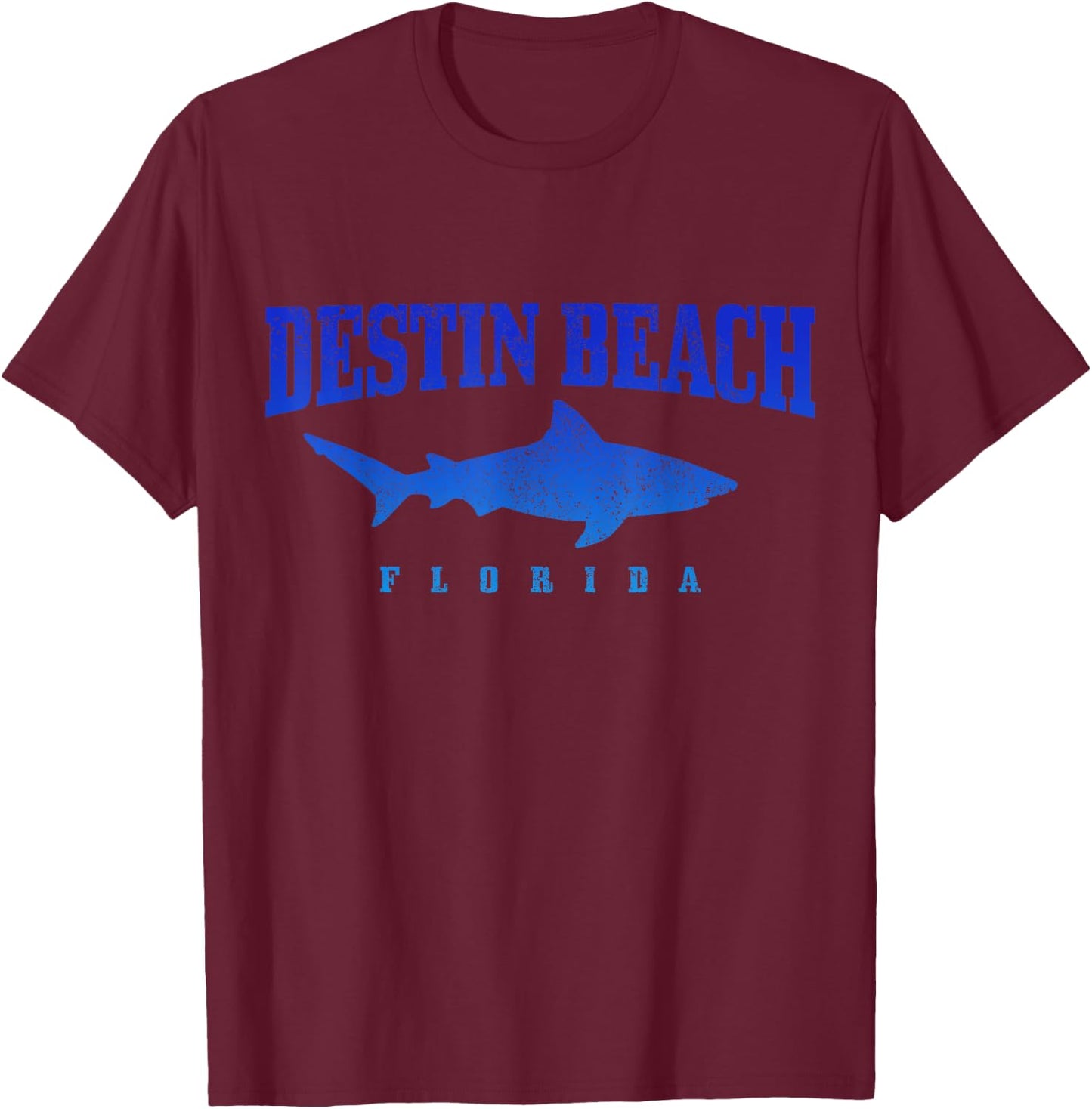 Destin Beach Florida Shark Scuba Diving Vintage Women Kids T-Shirt - T-Shirt | Maroon