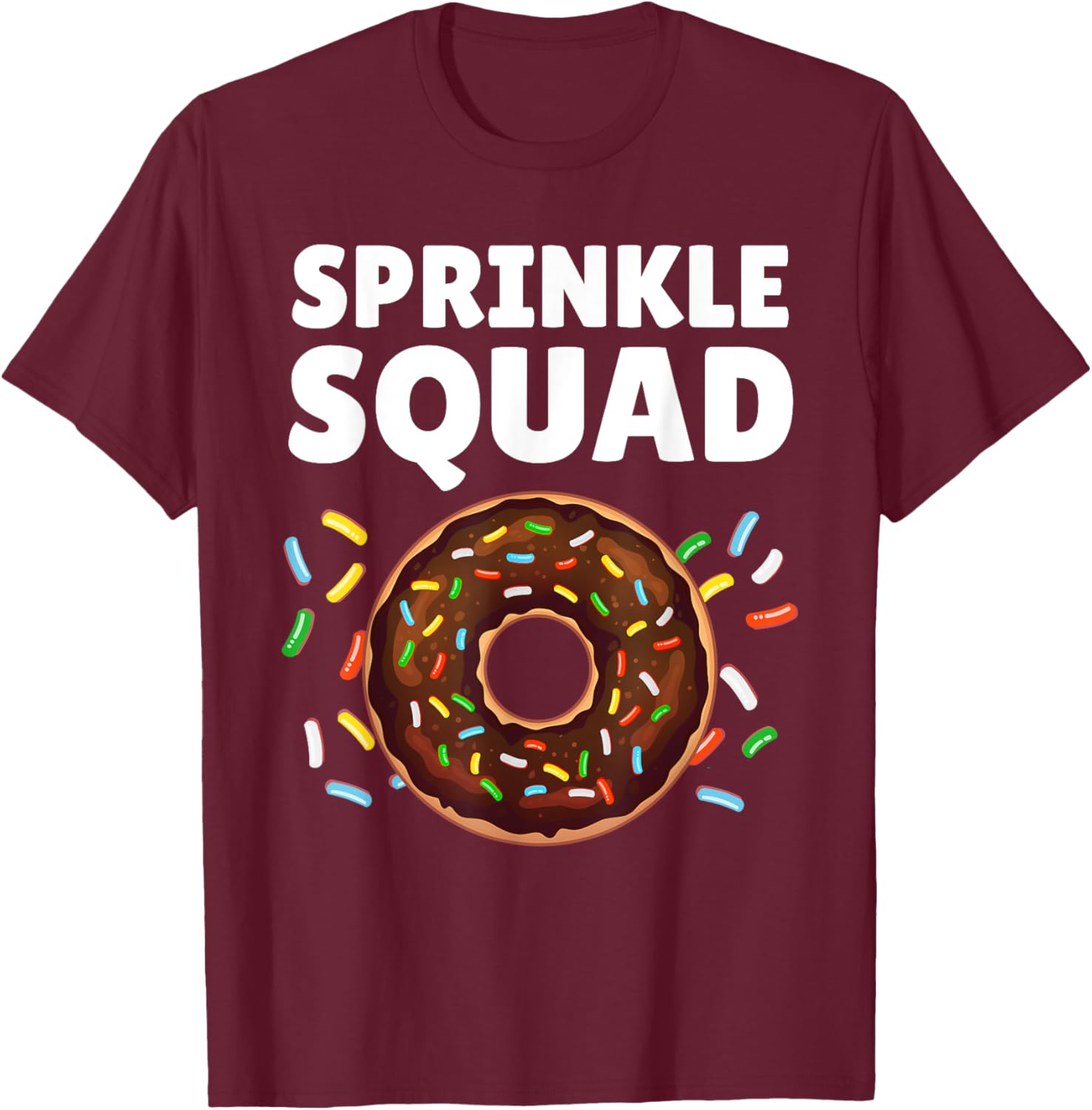 Cool Donut Art Women Kids Donut Squad Doughnut Donut T-Shirt - T-Shirt | Maroon
