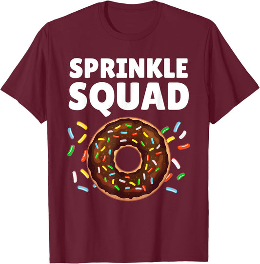 Cool Donut Art Women Kids Donut Squad Doughnut Donut T-Shirt - T-Shirt | Maroon