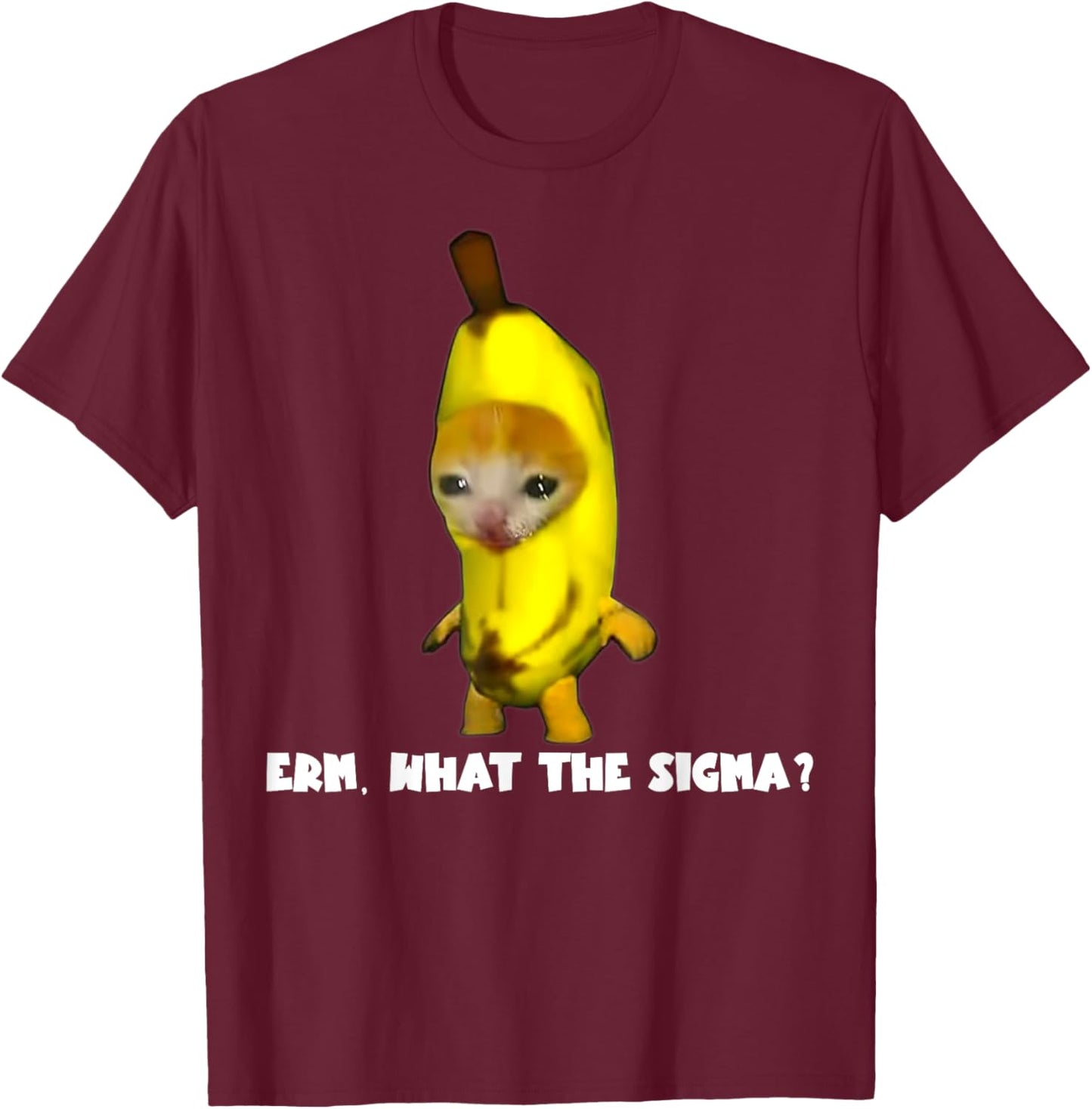 Sigma Banana Cat Costume Cat Meme Funny Memes Internet Memes Men Women T-Shirt - T-Shirt | Maroon