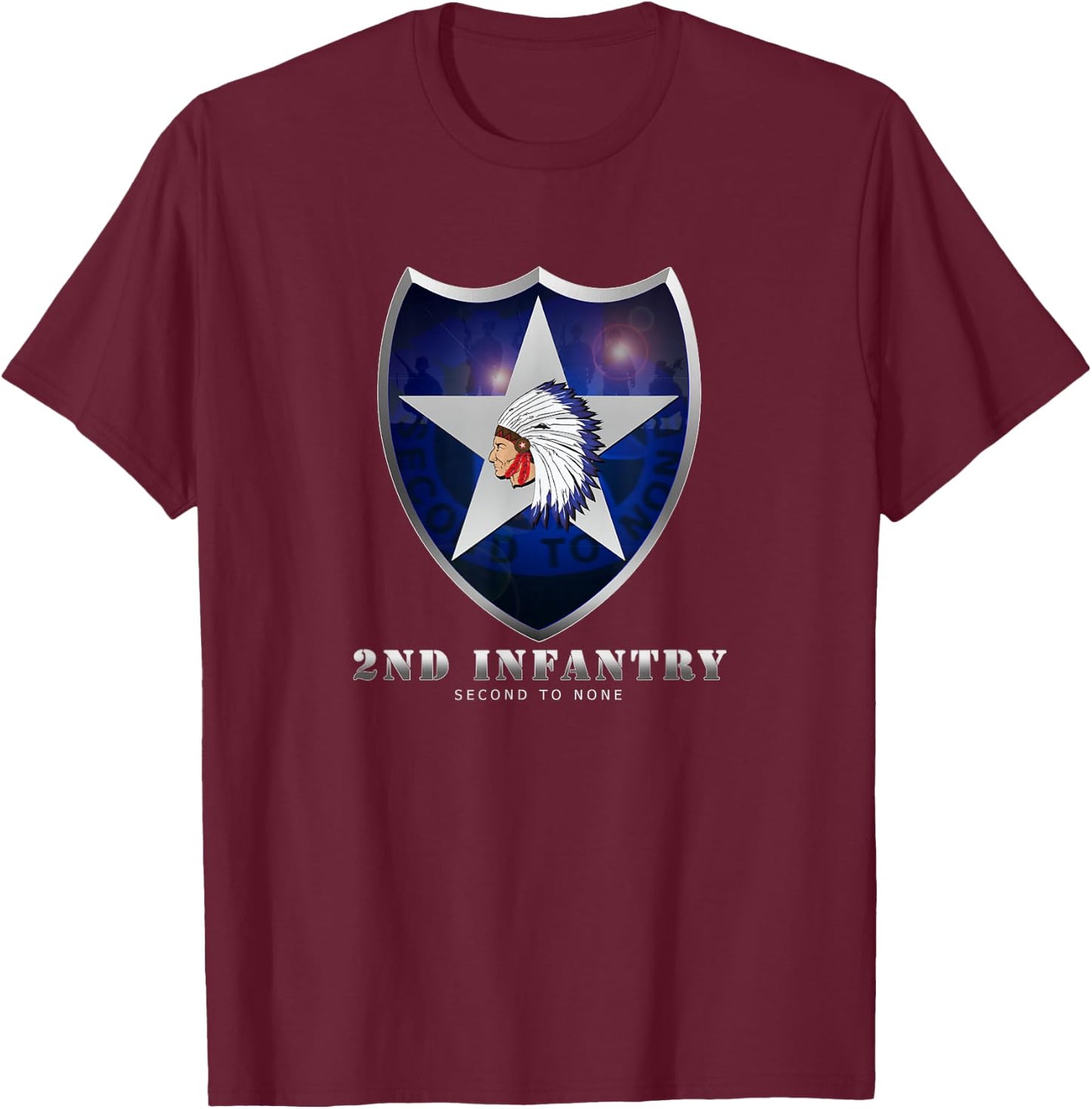 U.S. Army 2nd Infantry Division T-Shirt - T-Shirt | Maroon