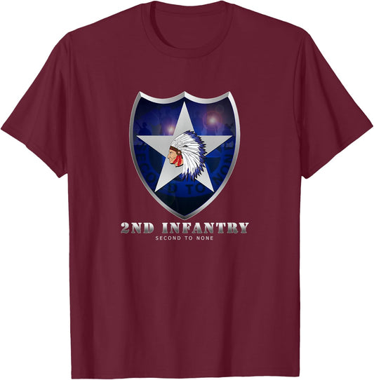 U.S. Army 2nd Infantry Division T-Shirt - T-Shirt | Maroon