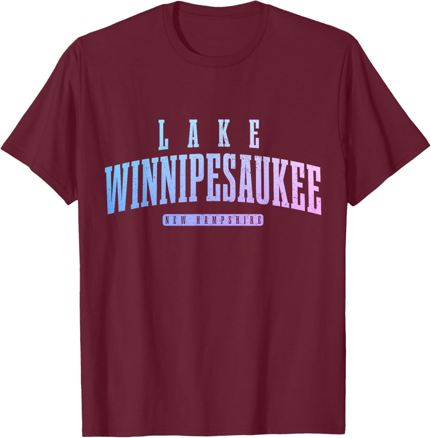 Lake Winnipesaukee New Hampshire Vintage T-Shirt - T-Shirt | Maroon