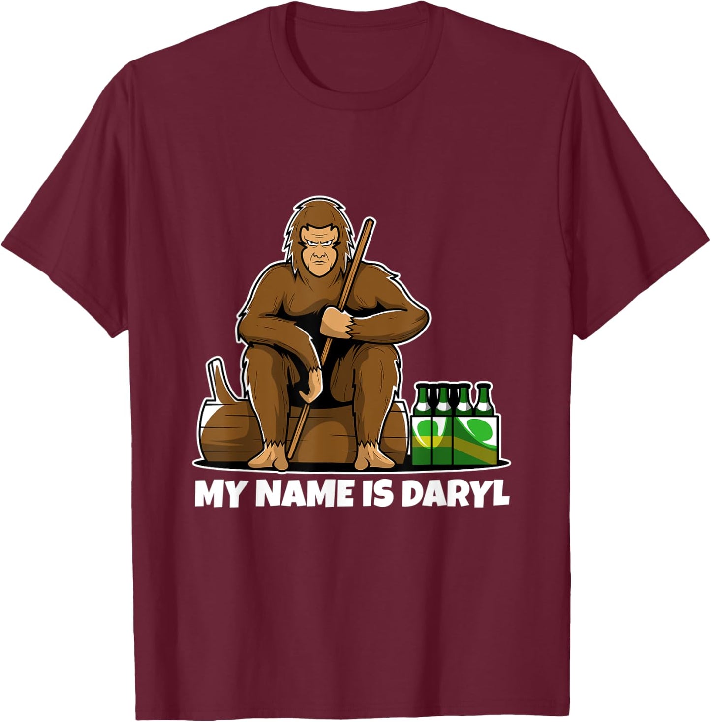 My Name is Daryl Bigfoot T-Shirt - T-Shirt | Maroon