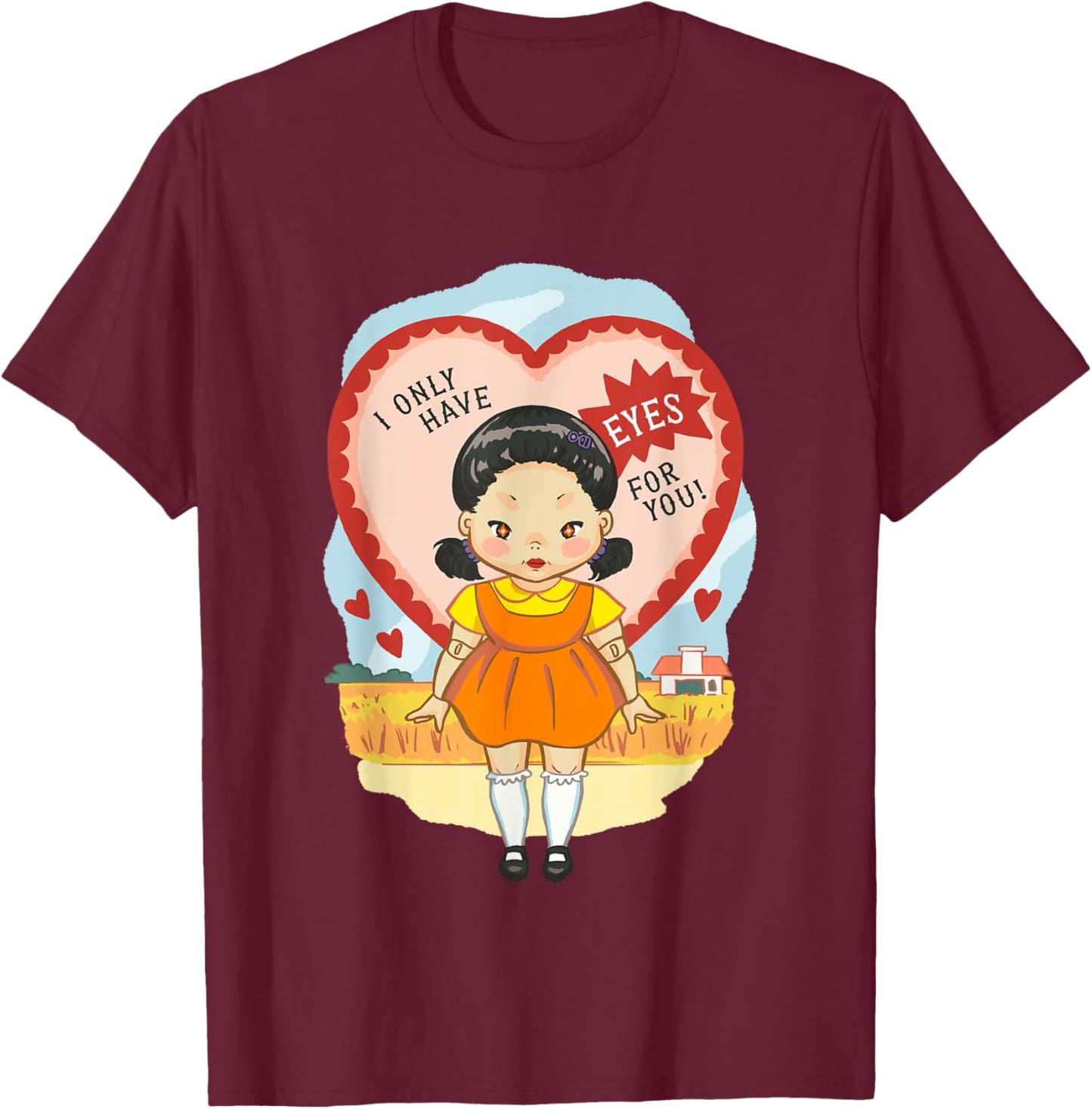 Squid Game 2 Valentine's Day I Only Have Eyes For You T-Shirt - T-Shirt | Maroon