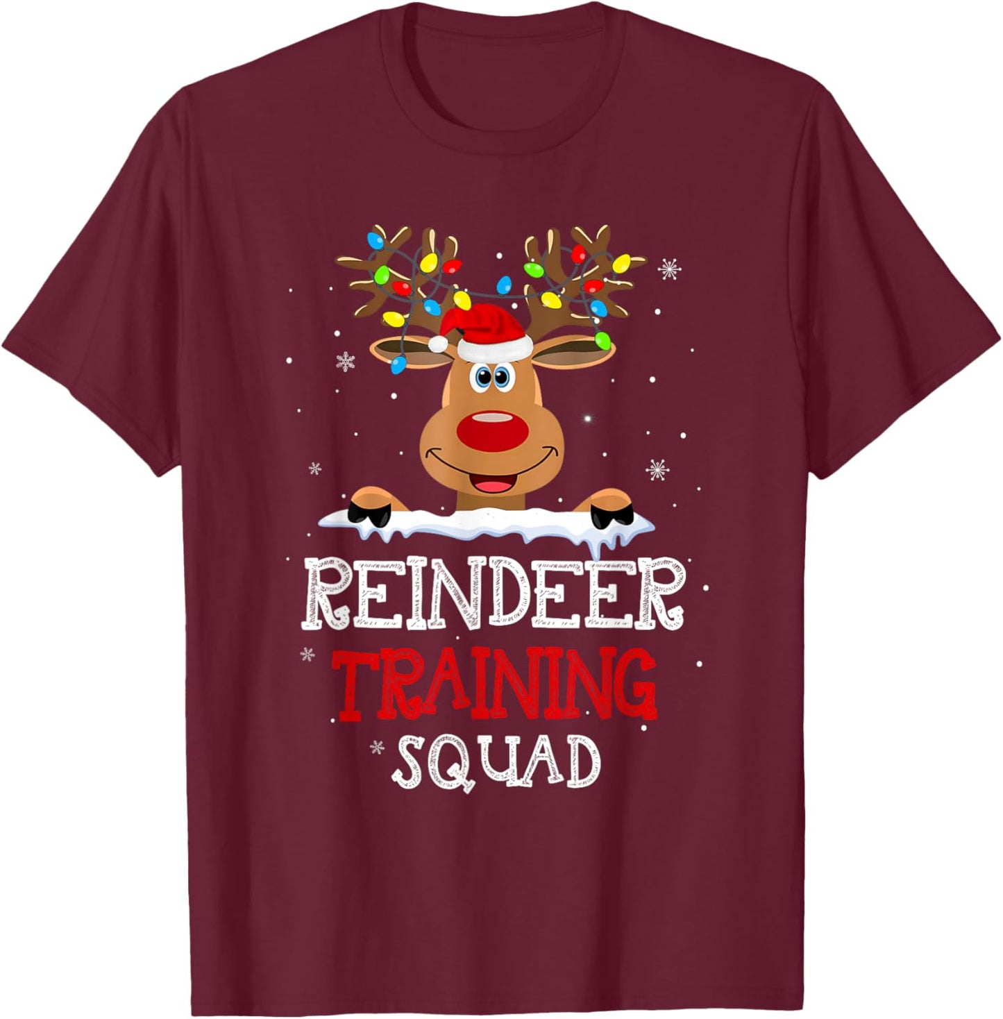 Christmas Running Reindeer Runner Training Squad Team Gifts T-Shirt - T-Shirt | Maroon