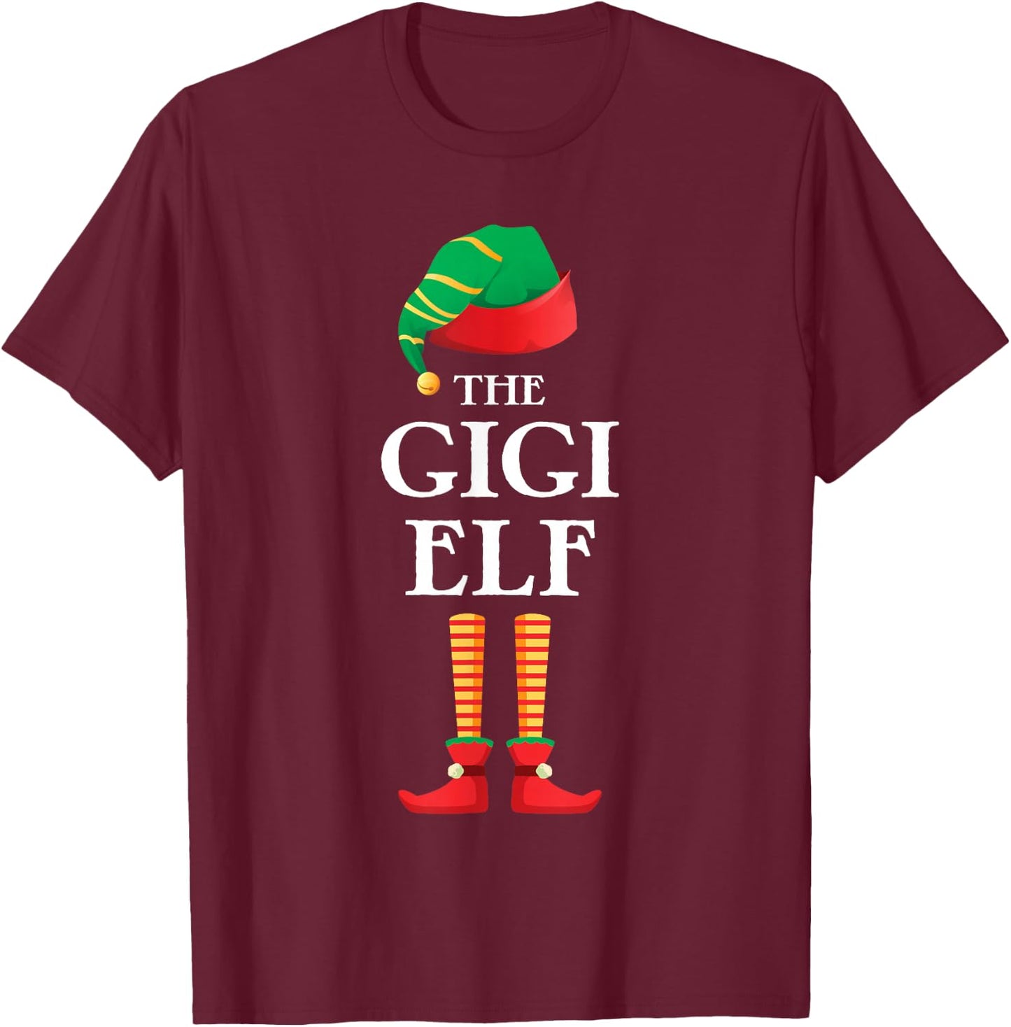 The Gigi Elf Christmas Matching Family Funny Pajama Pj Xmas T-Shirt - T-Shirt | Maroon