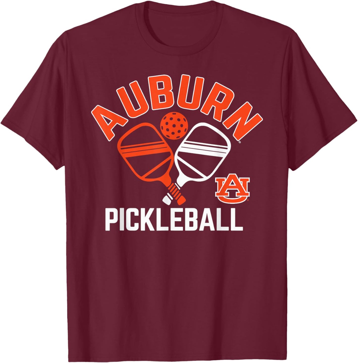 Auburn Tigers Pickleball Navy Officially Licensed T-Shirt - T-Shirt | Maroon