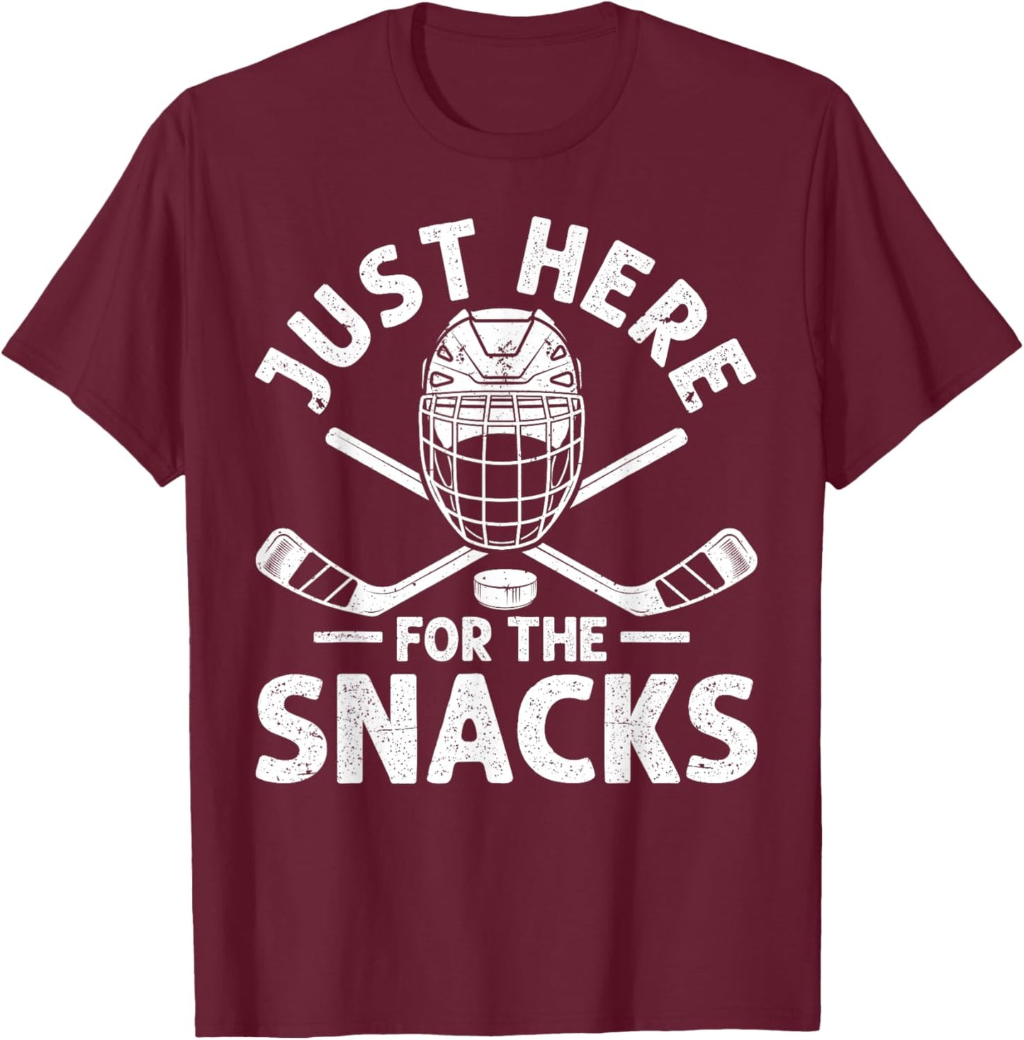 Just here for the Snacks Ice Hockey Fans Stadium Game T-Shirt - T-Shirt | Maroon