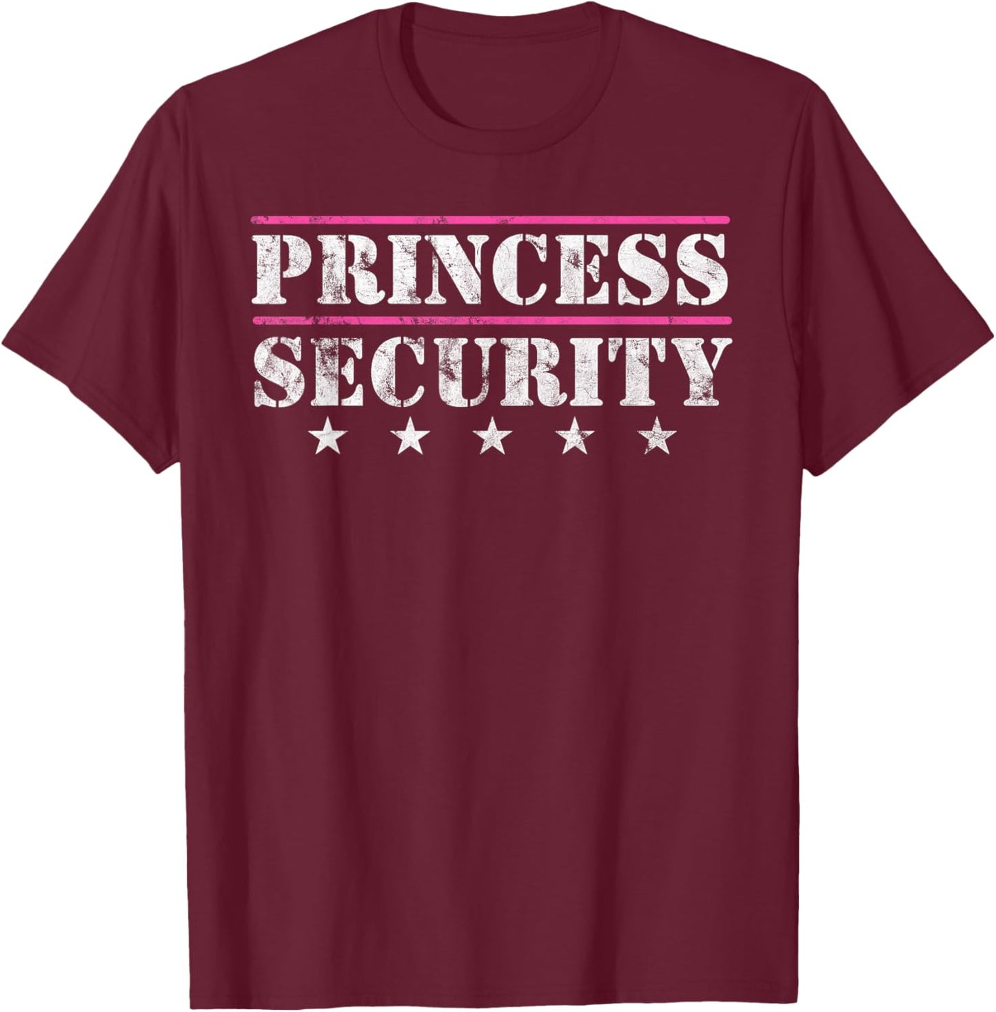Family Matching Team Girl for Boyfriend Father Princess Security Birthday Party Funny Dad Mom Daughter - Black, Small T-Shirt - T-Shirt | Maroon