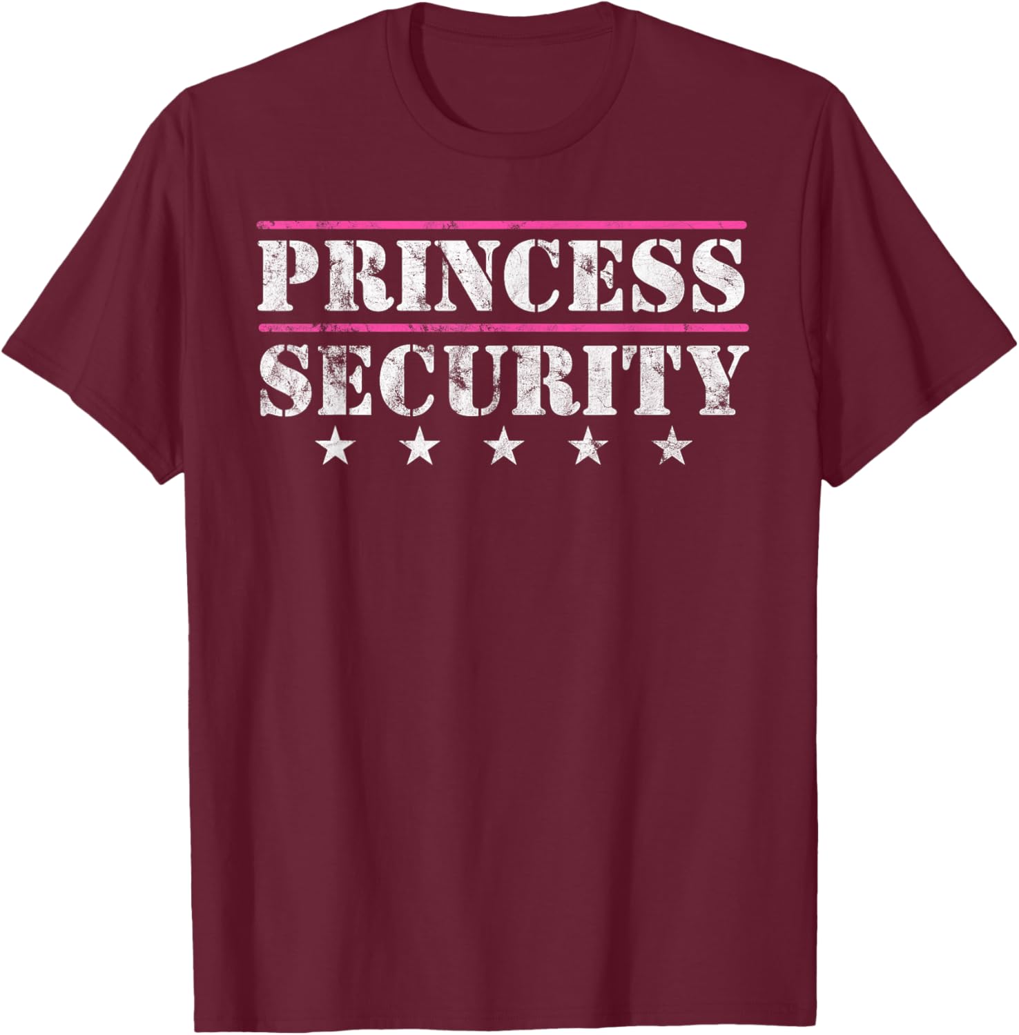 Family Matching Team Girl for Boyfriend Father Princess Security Birthday Party Funny Dad Mom Daughter - Black, Small T-Shirt - T-Shirt | Maroon