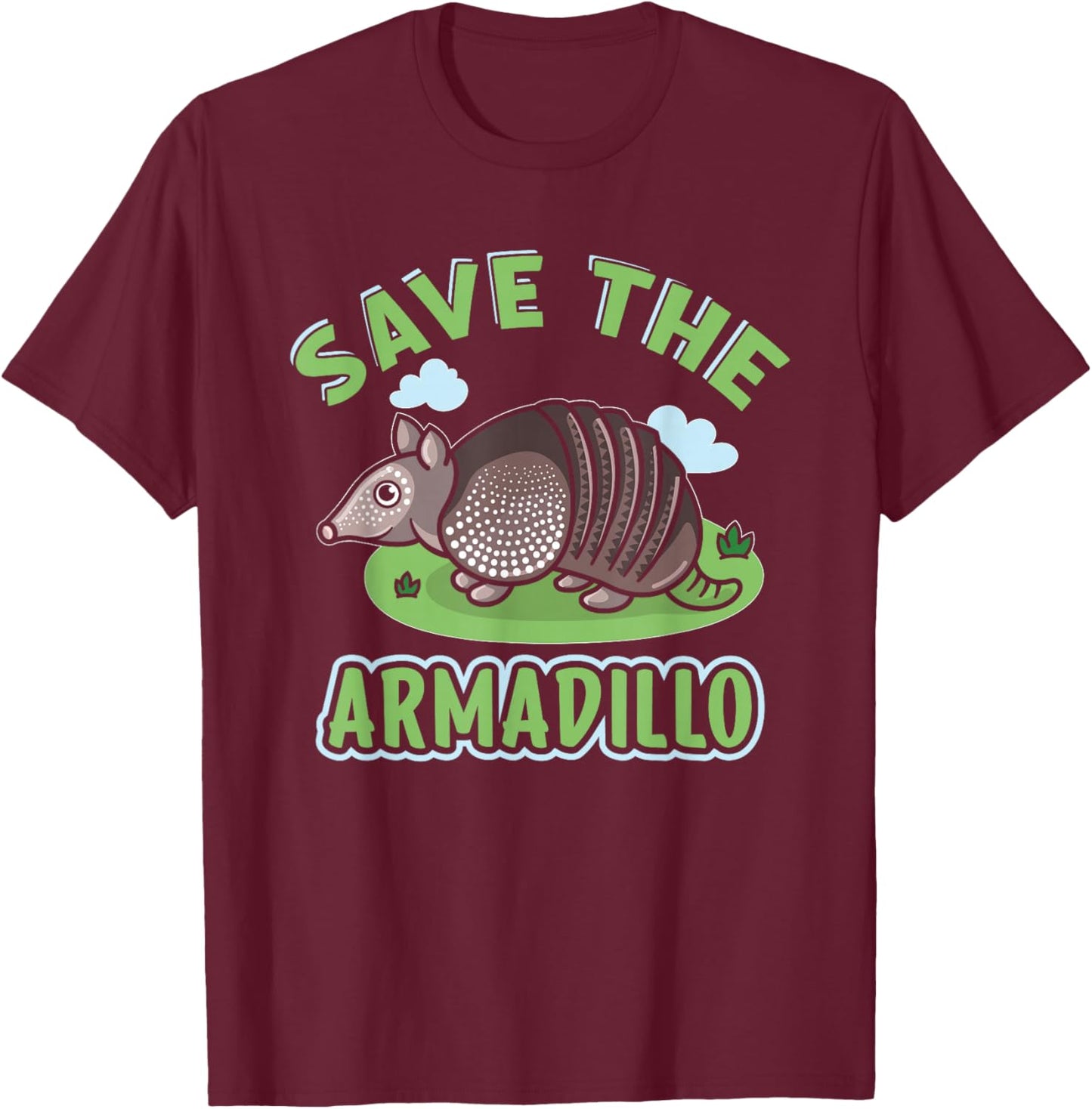 Save The Armadillo T-Shirt - T-Shirt | Maroon