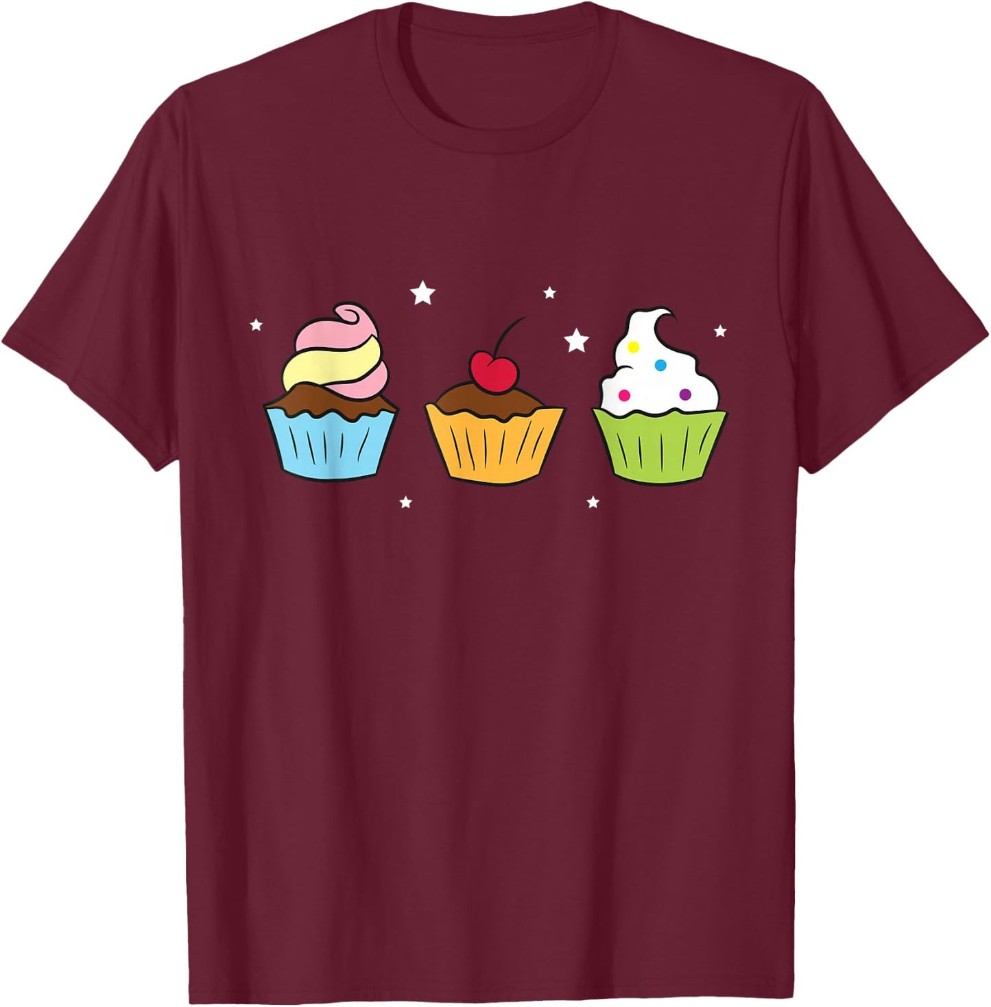 Cupcakes Baking Sweet Cupcakes Sweet Cupcake Baking T-Shirt - T-Shirt | Maroon