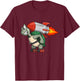 Cute turtle with roller skate and rocket pack T-Shirt - T-Shirt | Maroon